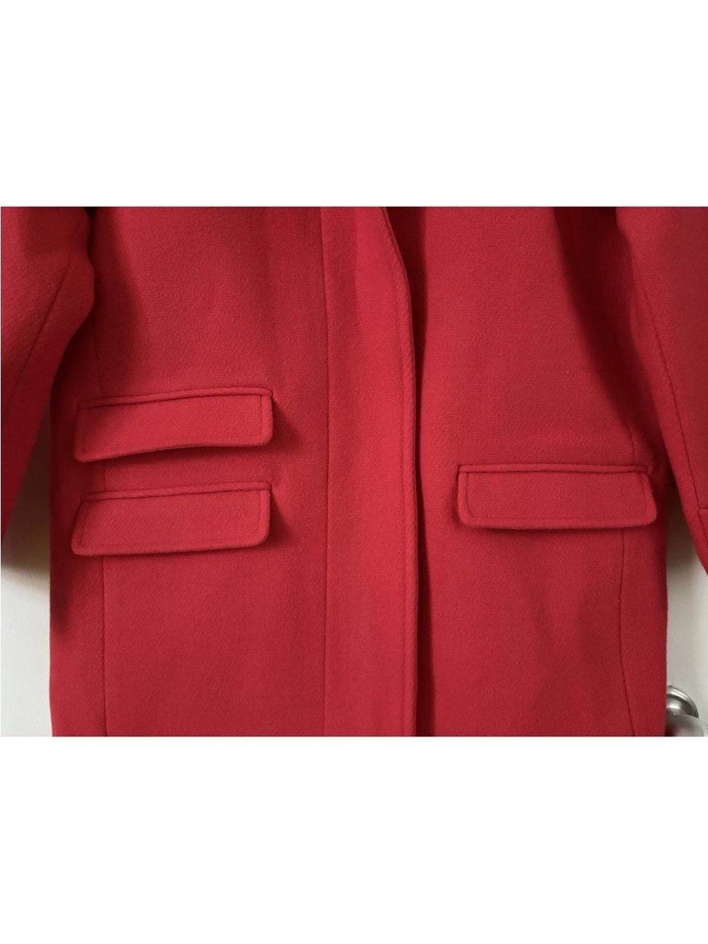 $398 J CREW Red Toscana Lanificio Nello Gori Stadium Cloth Wool Long Coat Sz 6 - Picture 6 of 16